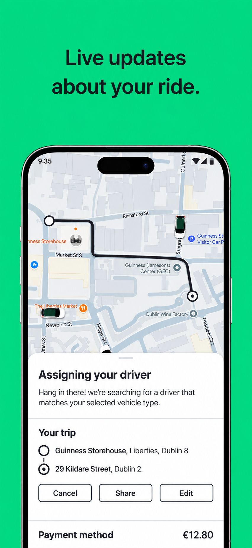 See live updates about your ride